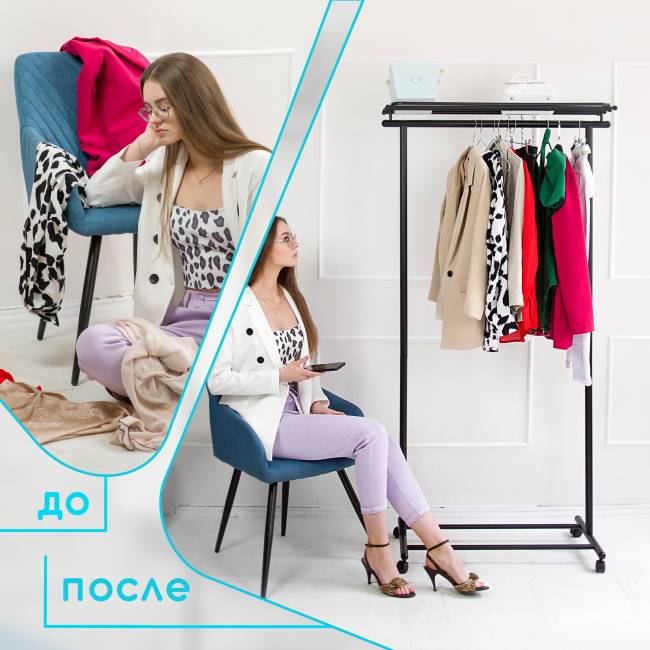 Вешалка напольная на колесах М 9 чёрный Вешалка напольная на колесах М 9 чёрный