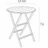 Стол пластиковый складной Helen Folding Table Ø60 черный Ø600х740 мм Стол пластиковый складной Helen Folding Table Ø60 черный Ø600х740 мм
