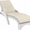 Шезлонг пластиковый с матрасом GS 1009 (Fiji) белый, слоновая кость 1870x730x340 мм Шезлонг пластиковый с матрасом GS 1009 (Fiji) белый, слоновая кость 1870x730x340 мм